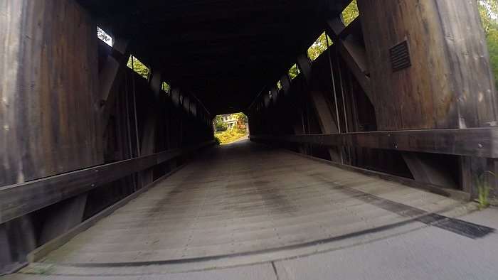 One of the covered bridges along the route.