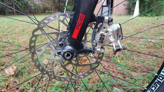 183mm rotor up front with TRP's venerable HY/RD caliper.