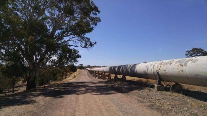 Part of the Mannum to Adelaide water pipeline.