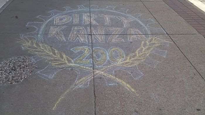 The sidewalks of Emporia were decorated in chalk drawings.