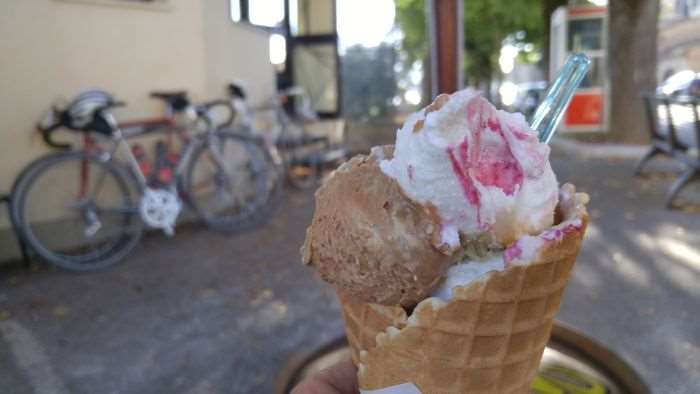 Today's reconnaissance ride deserved some Gelati... when in Italy.