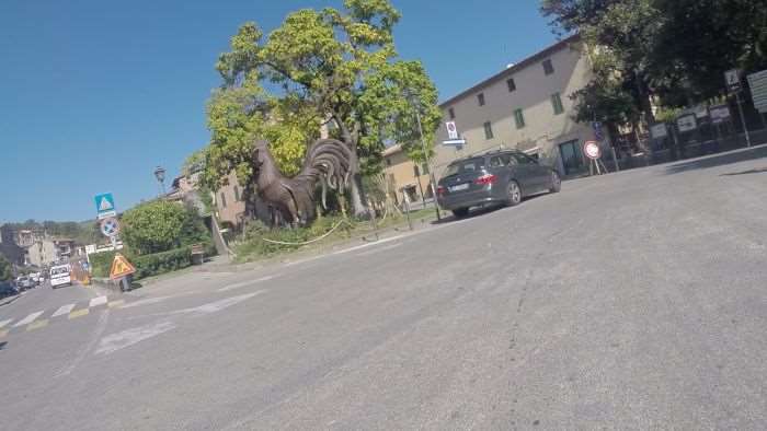 Riding into Gaiole in Chianti, home to L'Eroica!