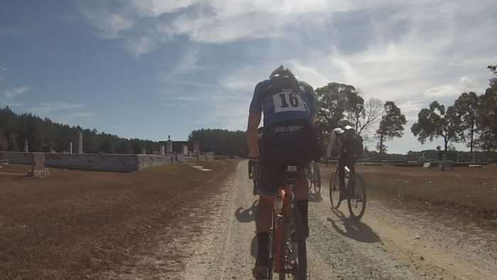 Rolling through a cemetery.