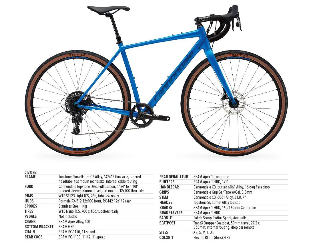cannondale topstone size guide