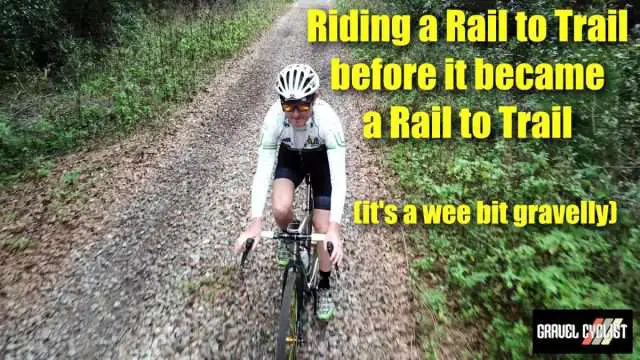 riding a bicycle on a disused railway line