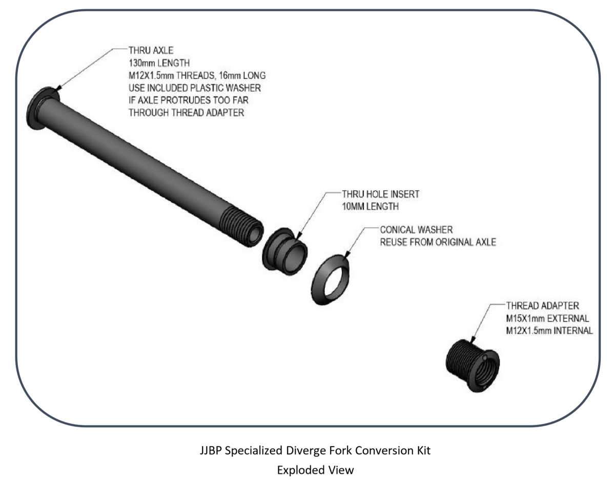 Details about   JJBP Enve 15x100 MTB Fork Thru Axle Conversion Kit 15 to 12mm
