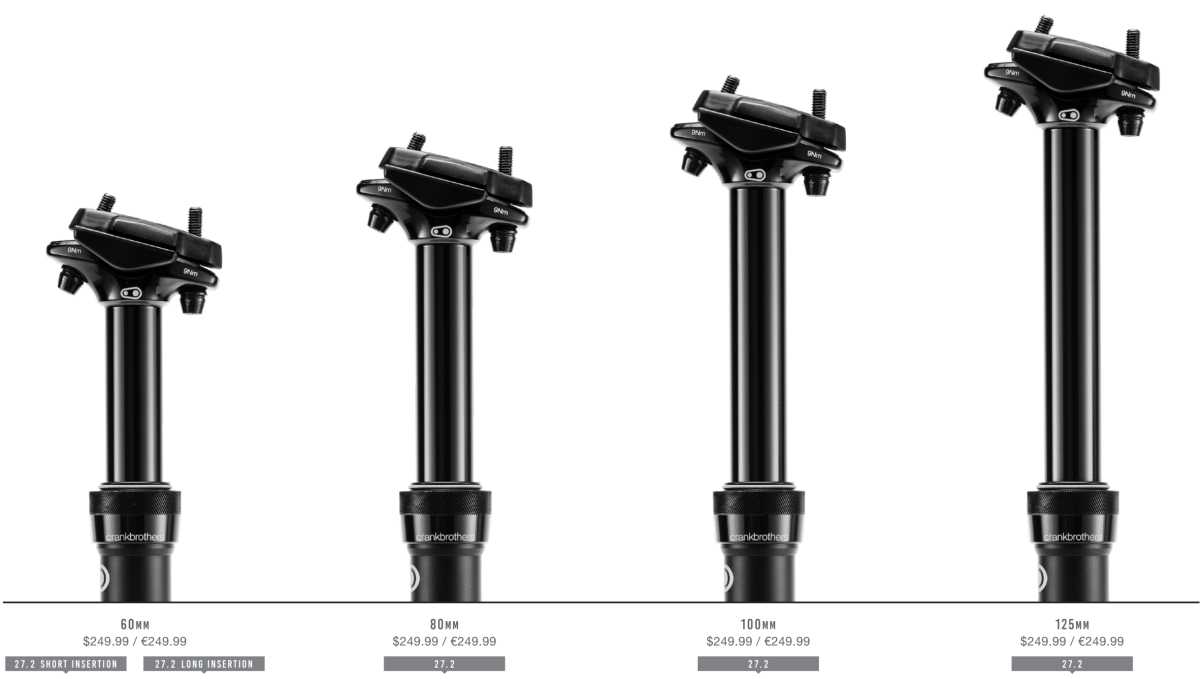 Universal Mounting System 125mm 100mm 150mm and 170mm Crankbrothers Highline Dropper Seatpost