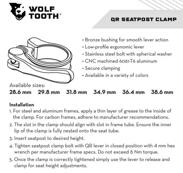 wolftooth seatpost clamp review