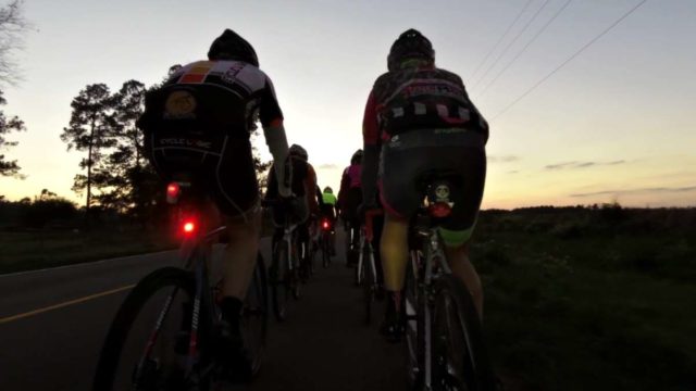 gravel cycling at night