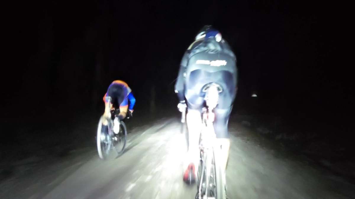 gravel cycling at night