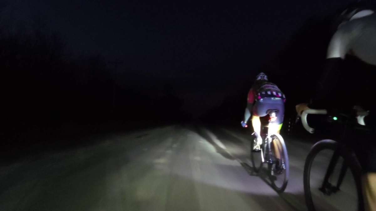 gravel cycling at night time