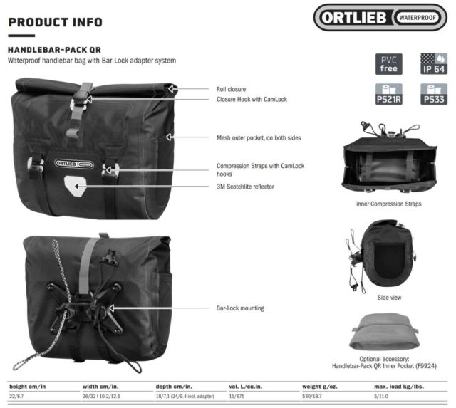 Ortlieb Handlebar-Pack QR review
