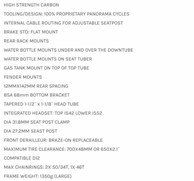 Panorama Cycles Katahdin carbon neutral gravel bike