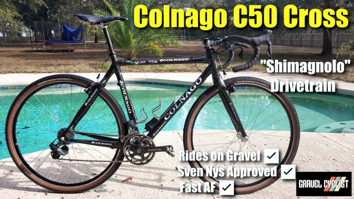 colnago c50 cyclocross bike on gravel