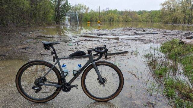 indiana flooded gravel bike ride