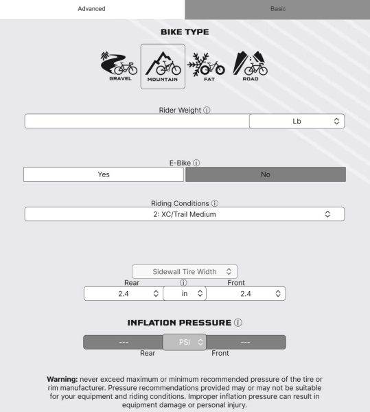 gravel bike tire pressure calculator