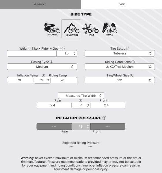 gravel bike tire pressure calculator