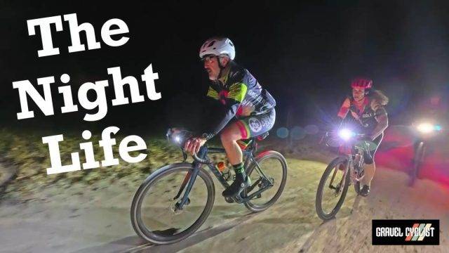 gravel cycling at night time