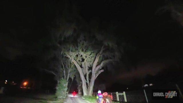 gravel cycling at night time