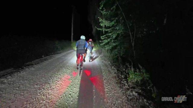 gravel cycling at night time