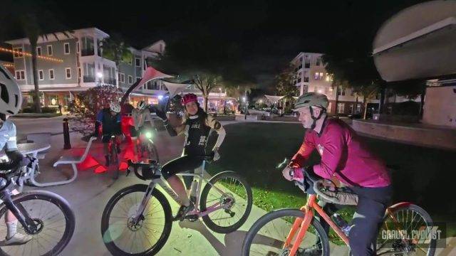 gravel cycling at night time