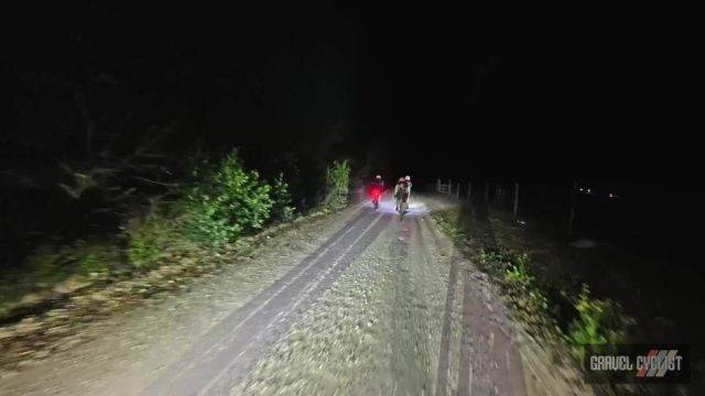 gravel cycling at night time
