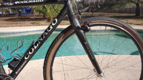 colnago c50 cyclocross bike on gravel
